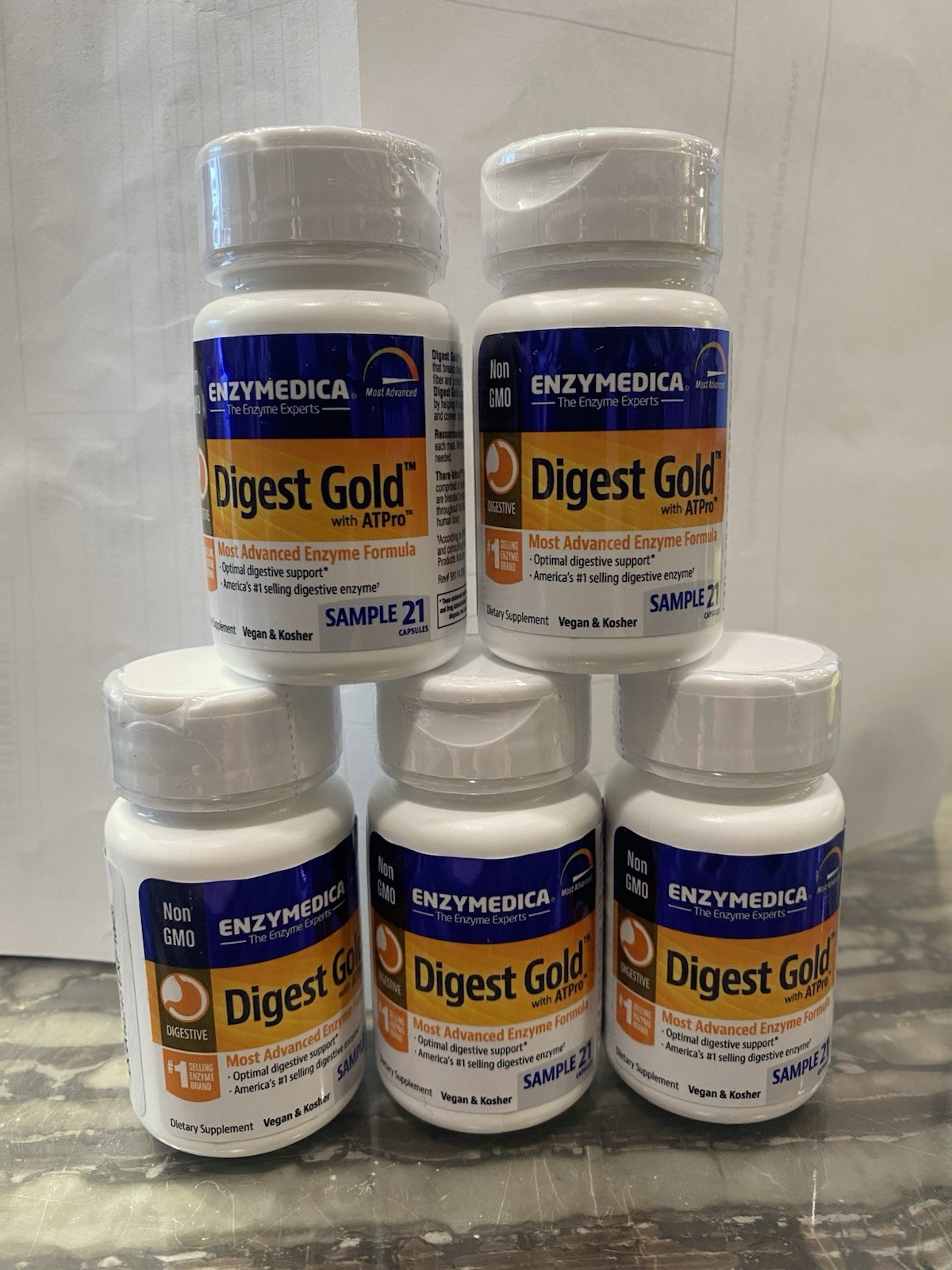 5 Bottles enzymedica digest gold Sample Size 21 Capsules Each Total 105 Capsules