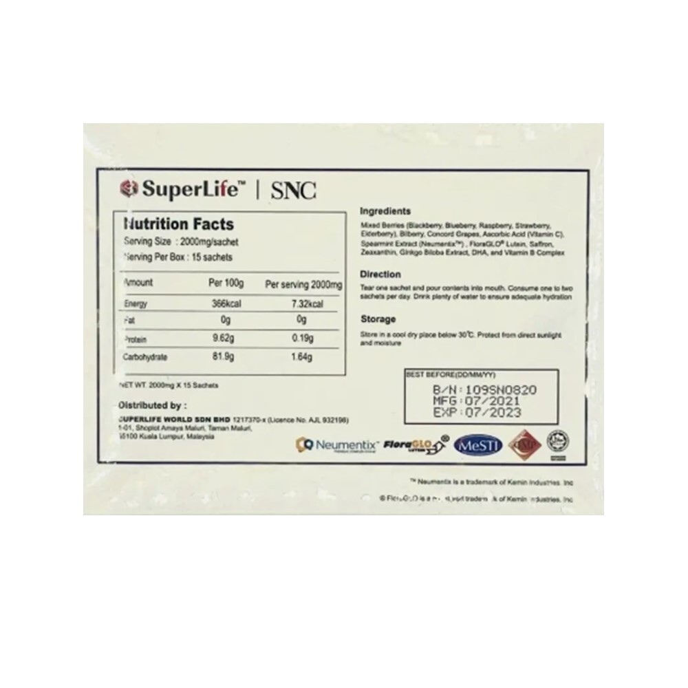 10 Superlife SNC Neuron Care Lazy Dry Eyes Blurred Vision Eyesight Cognitive