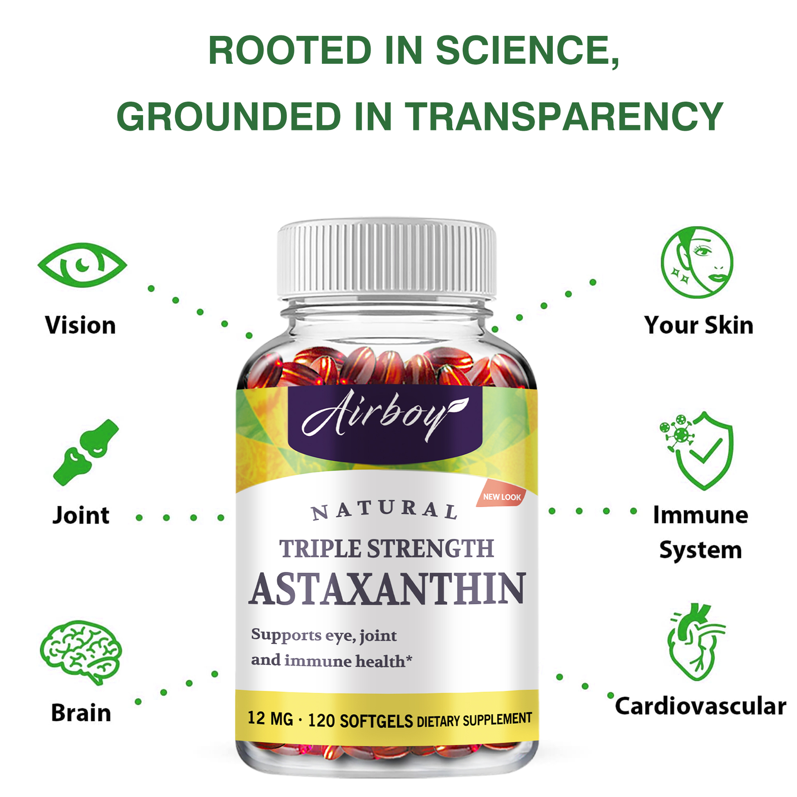 120pcs Astaxanthin – Eye, Joint, Heart and Cardiovascular Health, Lutein