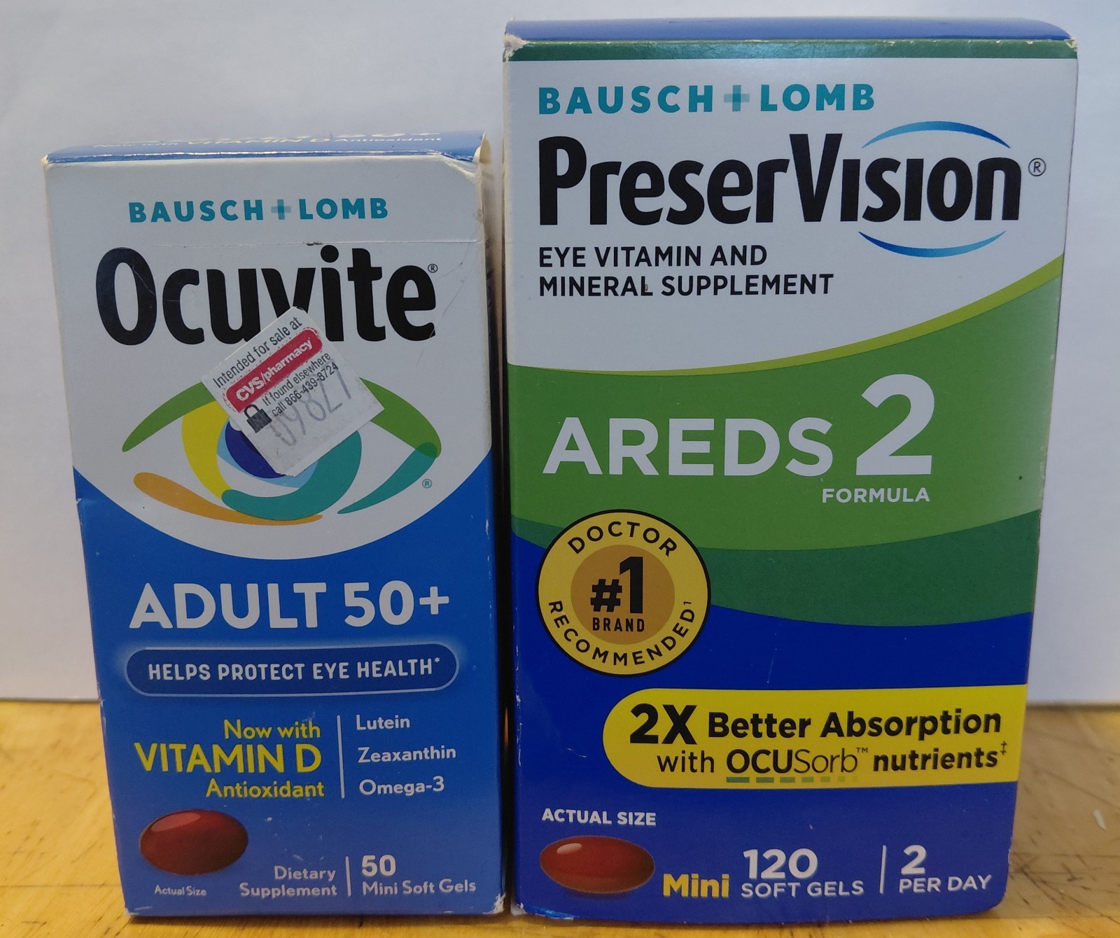 PreserVision Areds 2 Eye 120ct Exp 05/2027 Ocuvite Adult 50+ Exp 05/2026 Lot