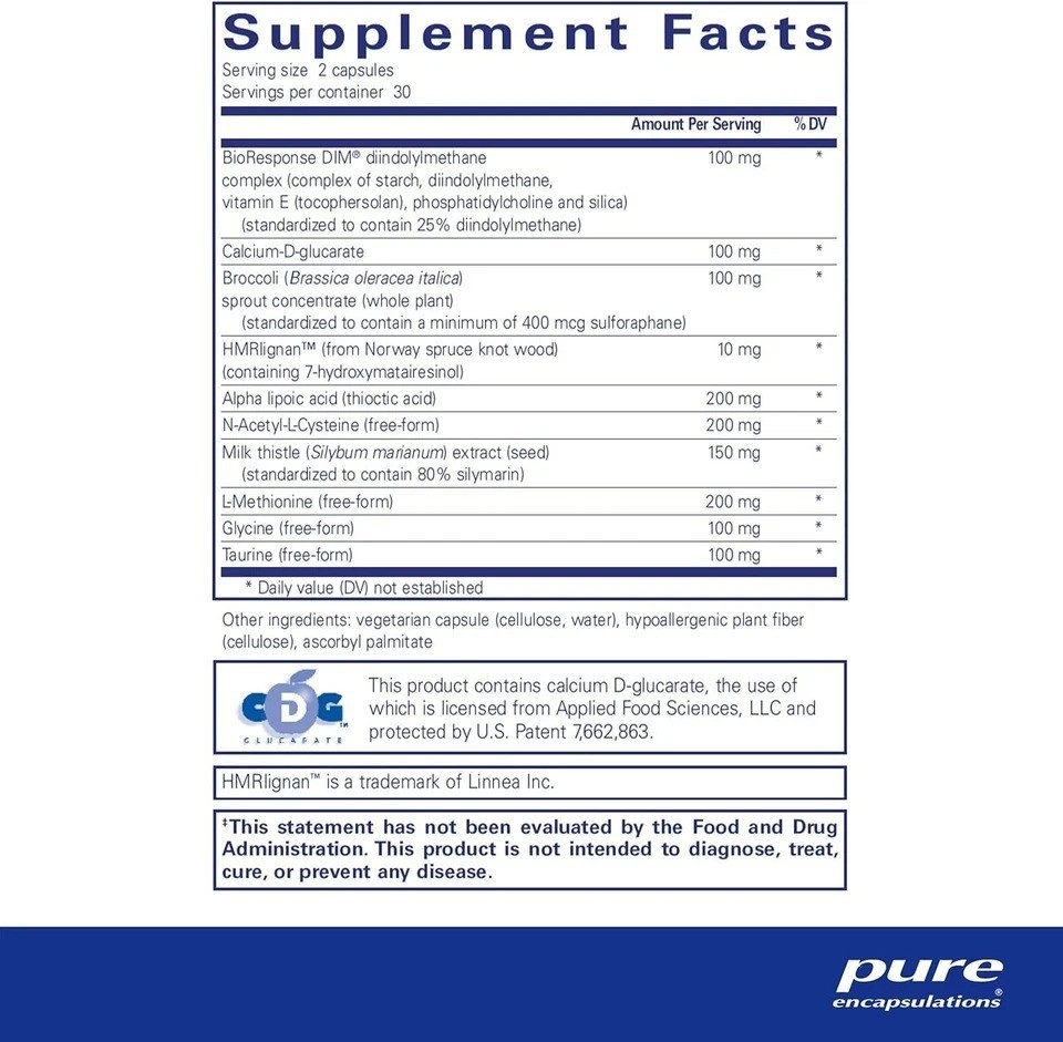 Pure Encapsulations DIM Detox – 60 Capsules – EXP 2028+