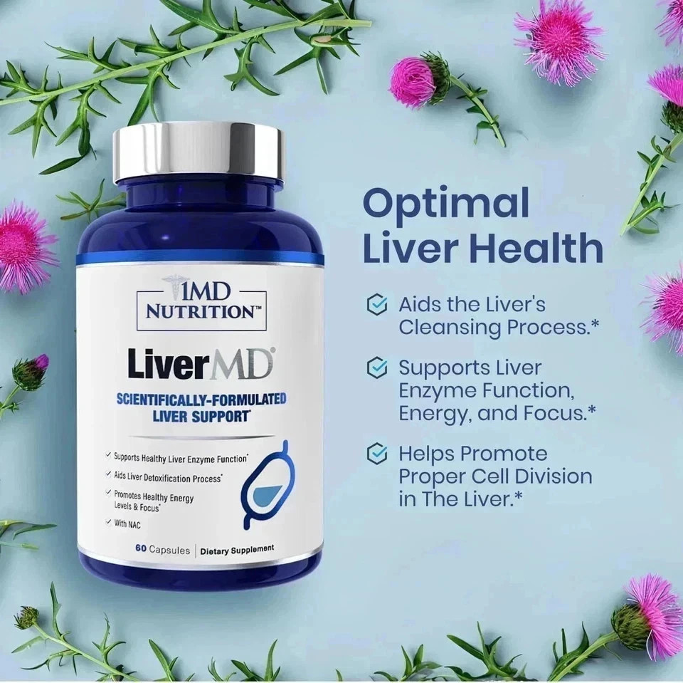 3 Packs 1MD Nutrition LiverMD Liver Support Supplement New 180 Count