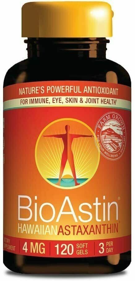 120 soft gels BioAstin Hawaiian Astaxanthin Nutrex Hawaii 4mg EXP. 06/2028