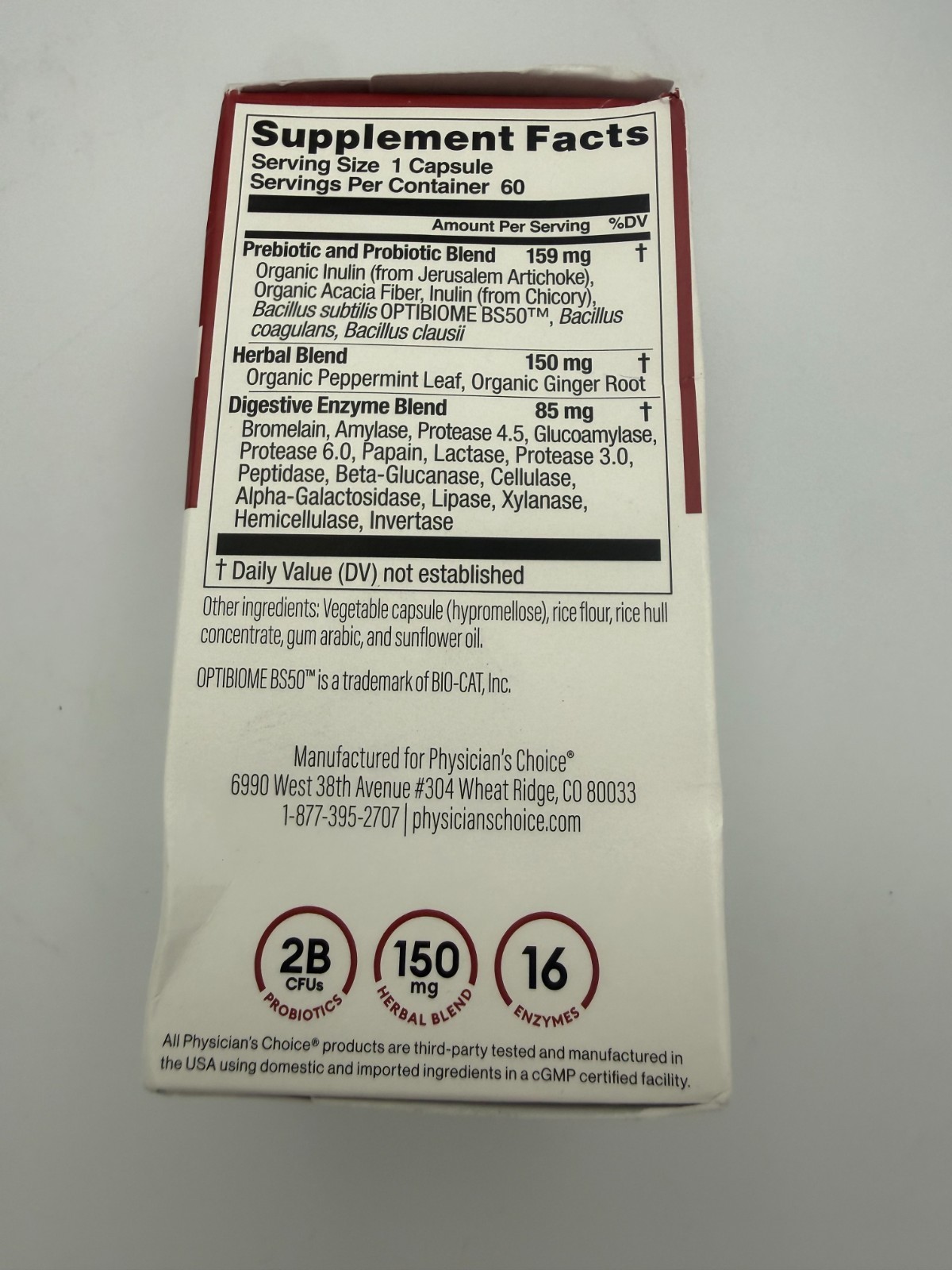 Physician’s Choice Digestive Enzymes Prebiotic Probiotic Supplement 60 Caps NEW