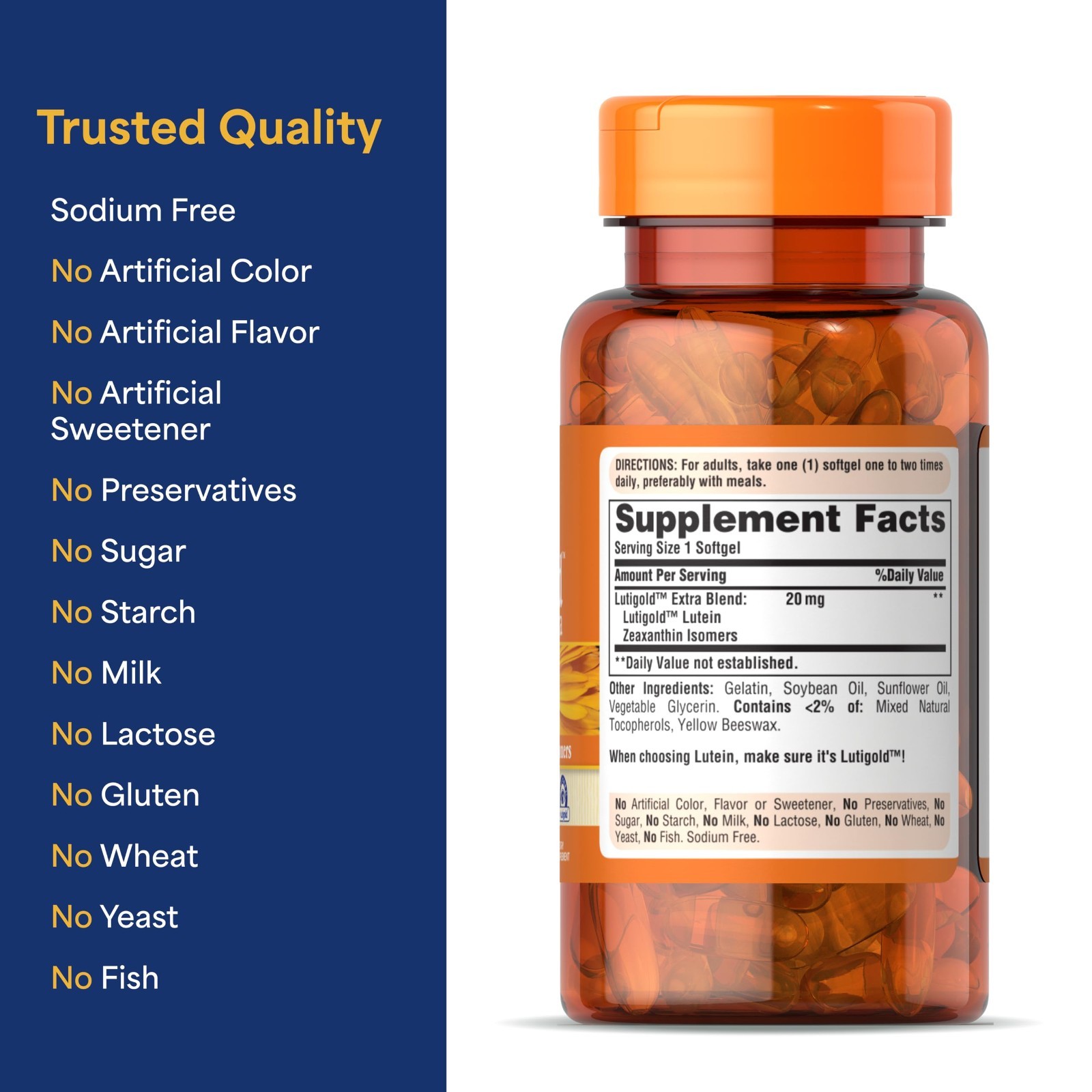 Premium Lutein & Zeaxanthin Softgels for Vision Health Support – 60 Rapid Releas