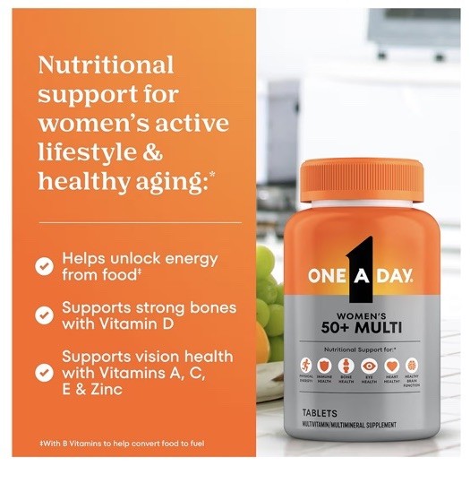 One A Day Multivitamin for Women 50 and Over Tablets, Womens Multivitamin 50 plu