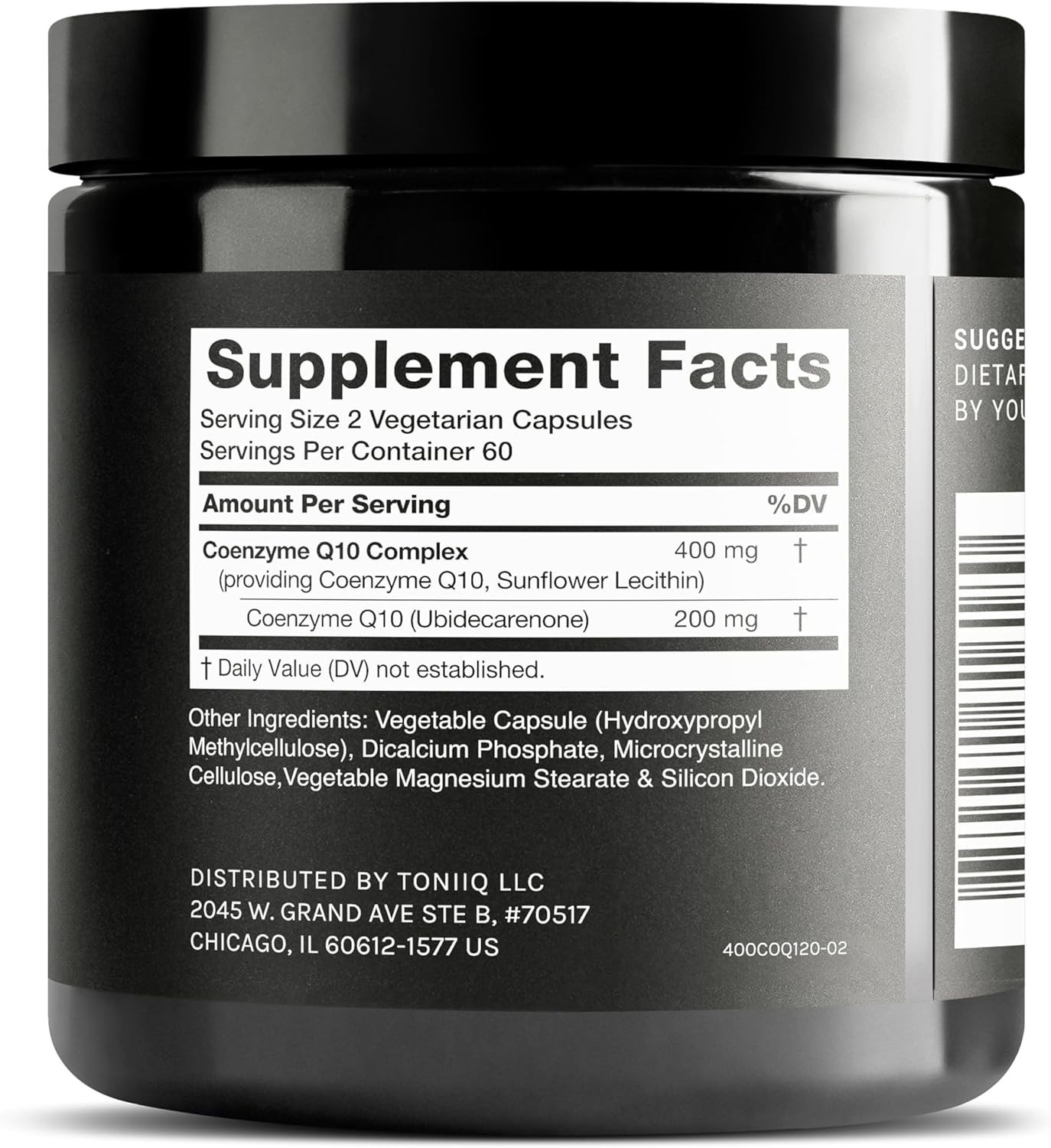 Toniiq CoQ10 400Mg | 98% Purity & MCT Oil for Absorption | Extra Strength 120