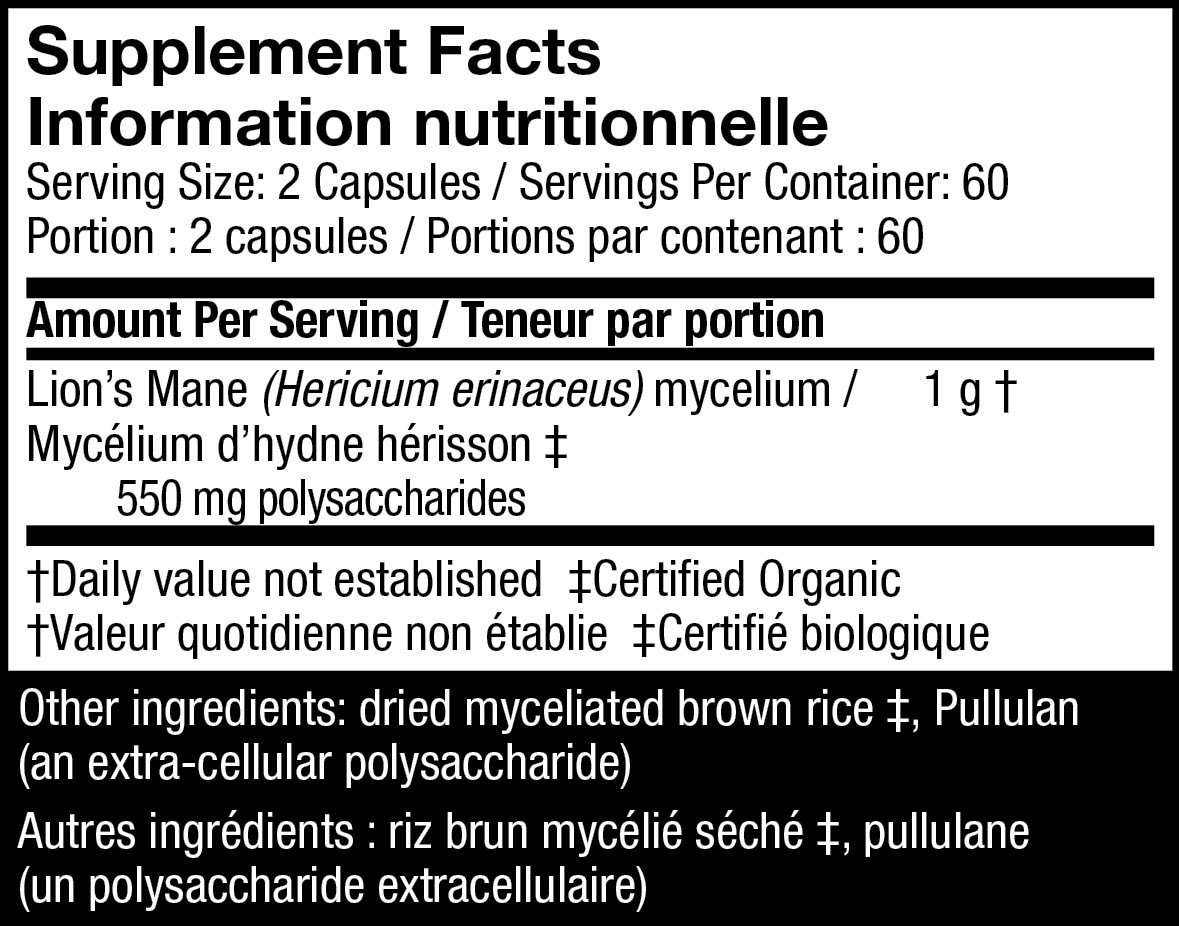 Host Defense Lion’s Mane Mushroom 2-Pack 120 Vegetarian Capsules