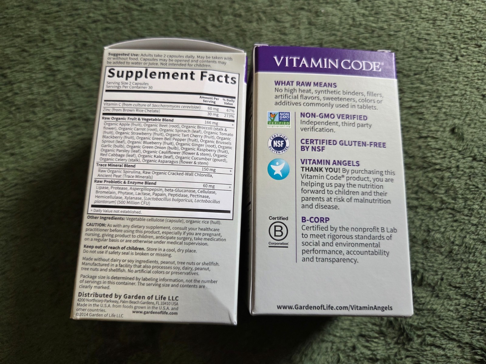 Garden of Life Vitamin Code Raw Zinc Supplement 30 servings