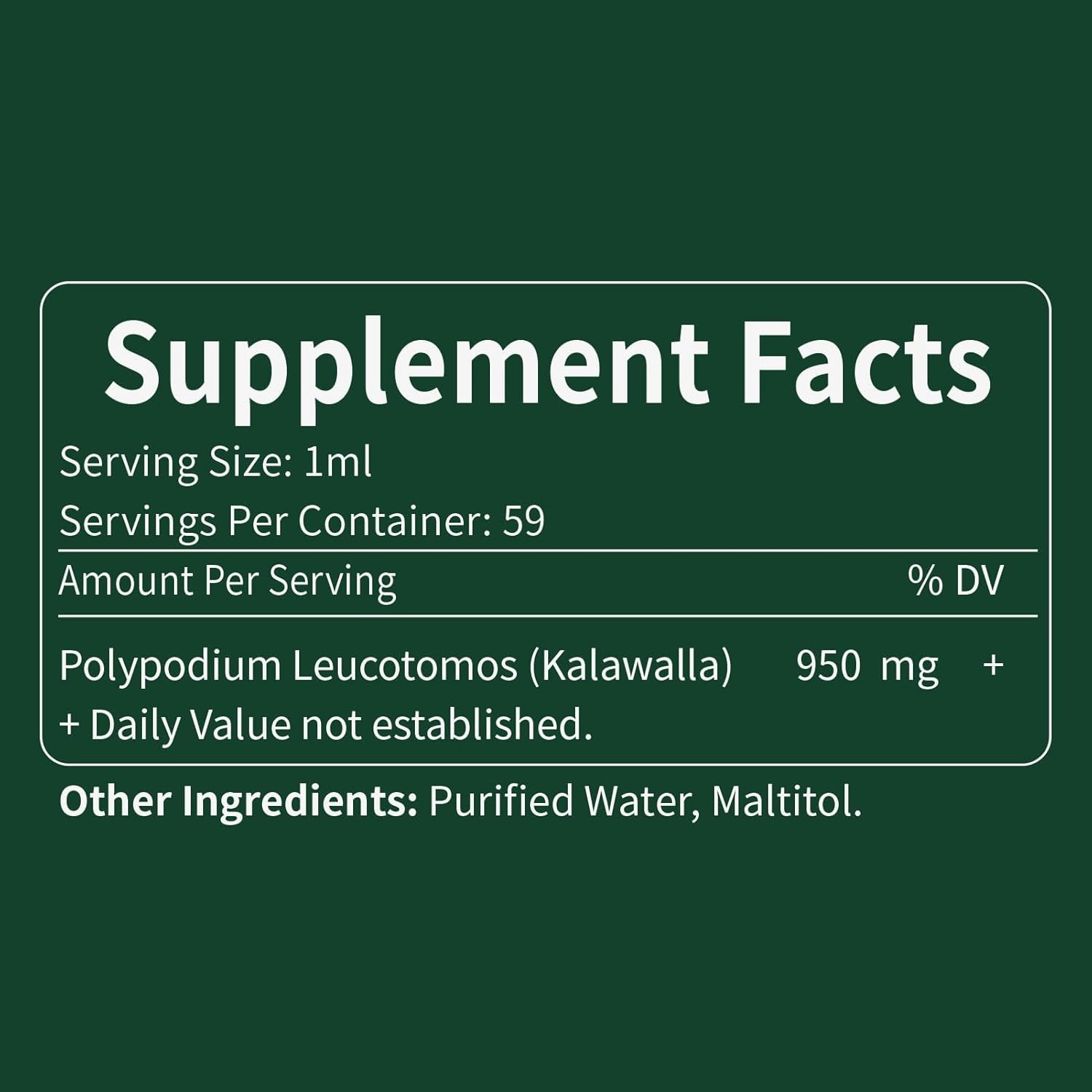 Polypodium leucotomos (Kalawalla Root) Immune Support 2 Fl Oz (Pack of 1)