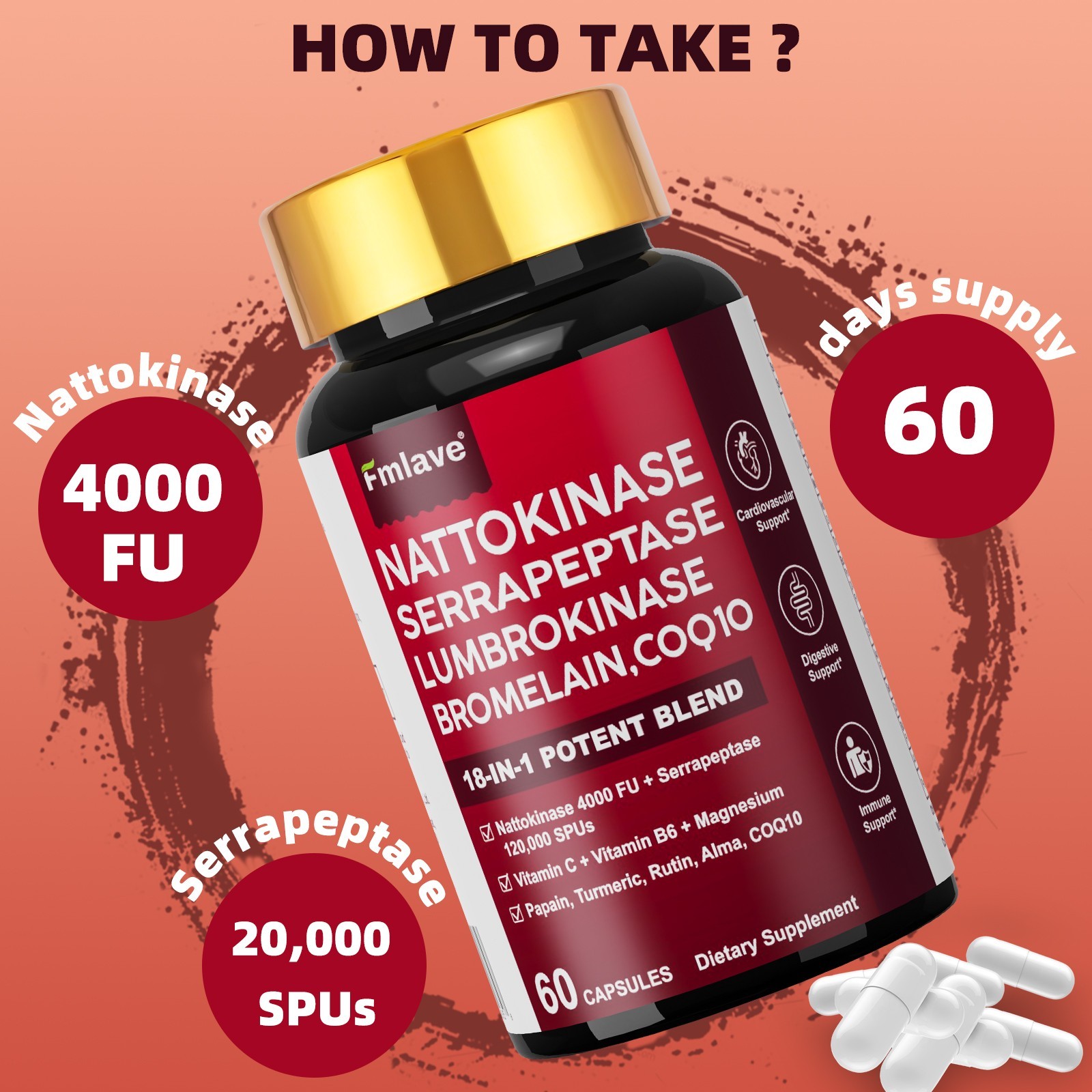 4x Nattokinase Supplement 4000FU Turmeric Heart Health Support 240ct EXP 01/2028
