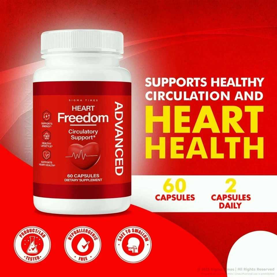 Heart Freedom Blood Sugar & Blood Pressure Support Pills 60 caps FS | Pack of 3