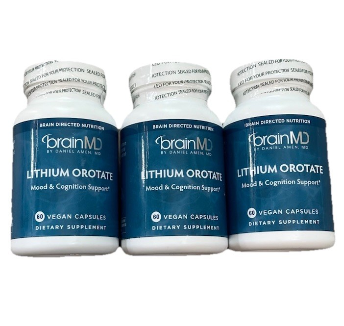 Dr. Amen Brain MD Lithium Orotate 60 Capsules EXP 12/2028 -3PK