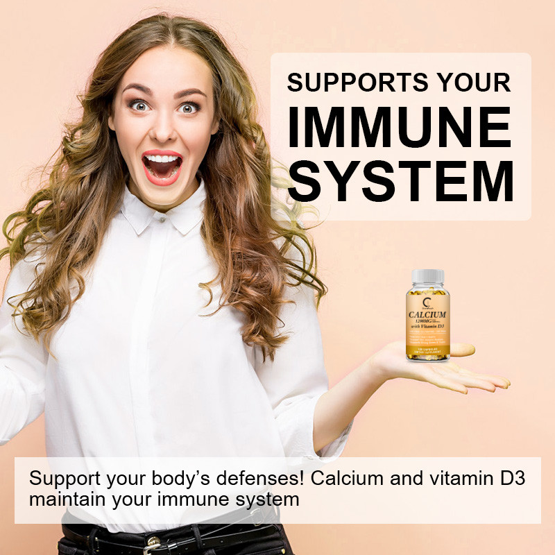 Calcium with Vitamin D3 1200mg & 1000IU -Bone Health Supplement,120 Capsules