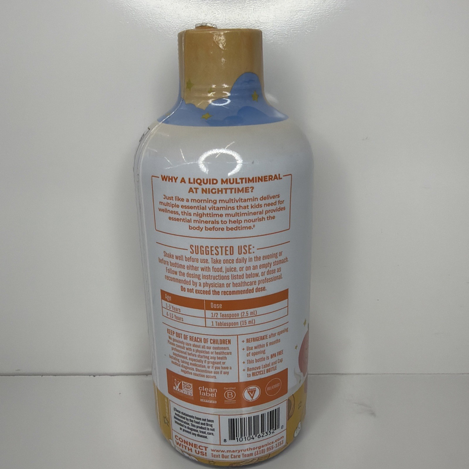 Mary Ruth’s Kids Nighttime Multivitamin w/ Lutein, Peaches & Cream 15.22 oz 1/28