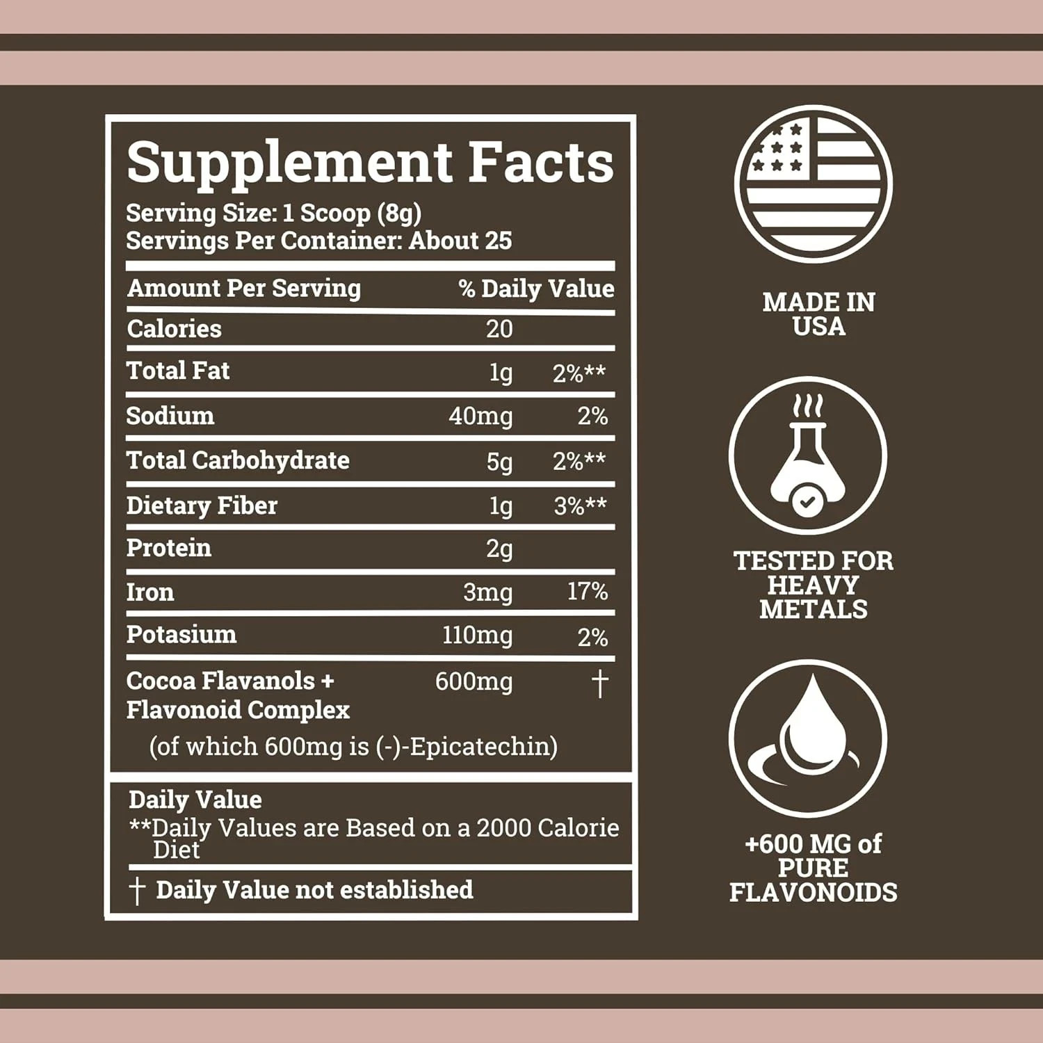 1200mg High Flavanol Cocoa Powder and Flavonoids Supplements US