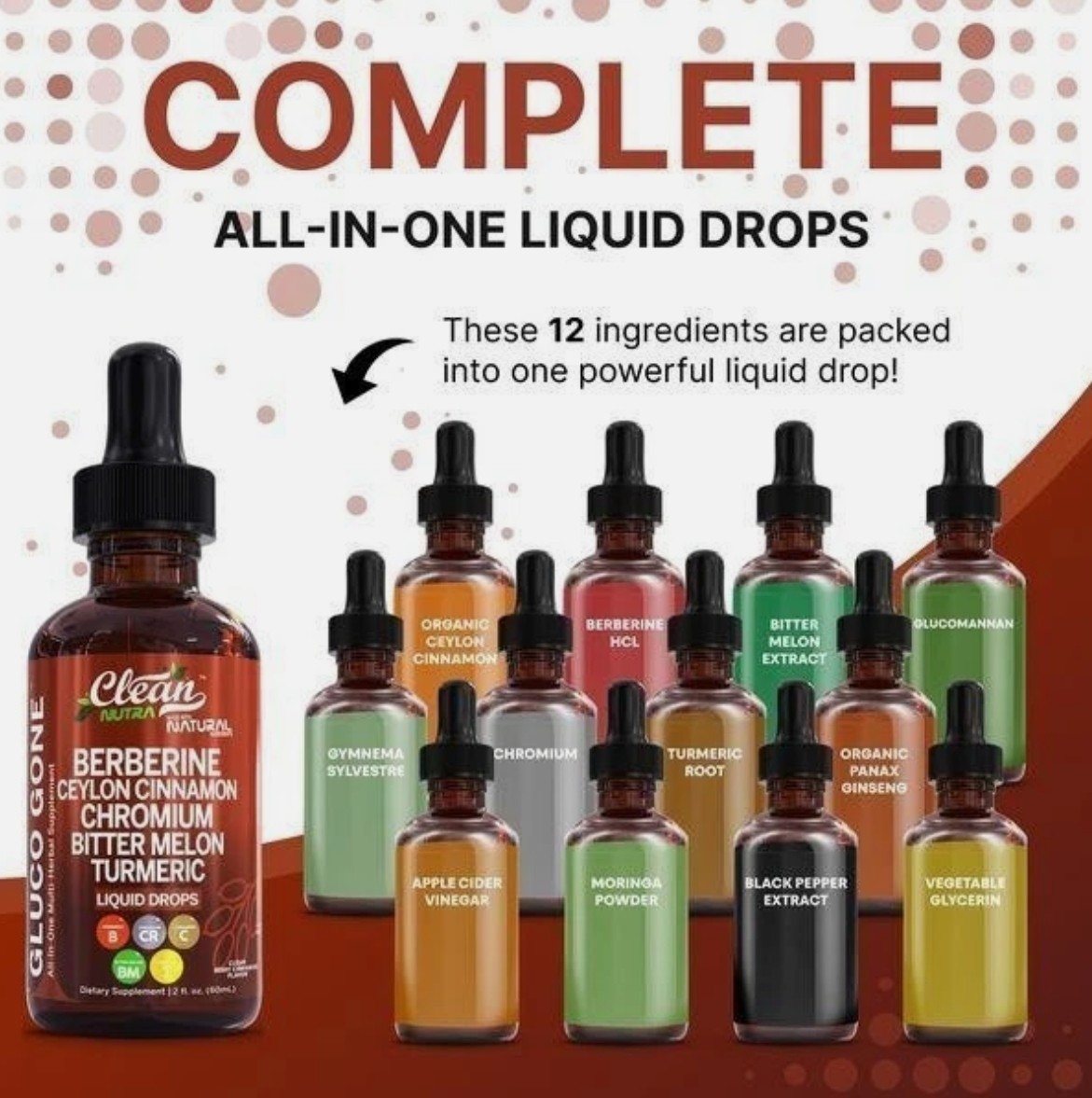 3 Bottles Clean Nutra Berberine with Ceylon Cinnamon Supplement Liquid Drops NEW
