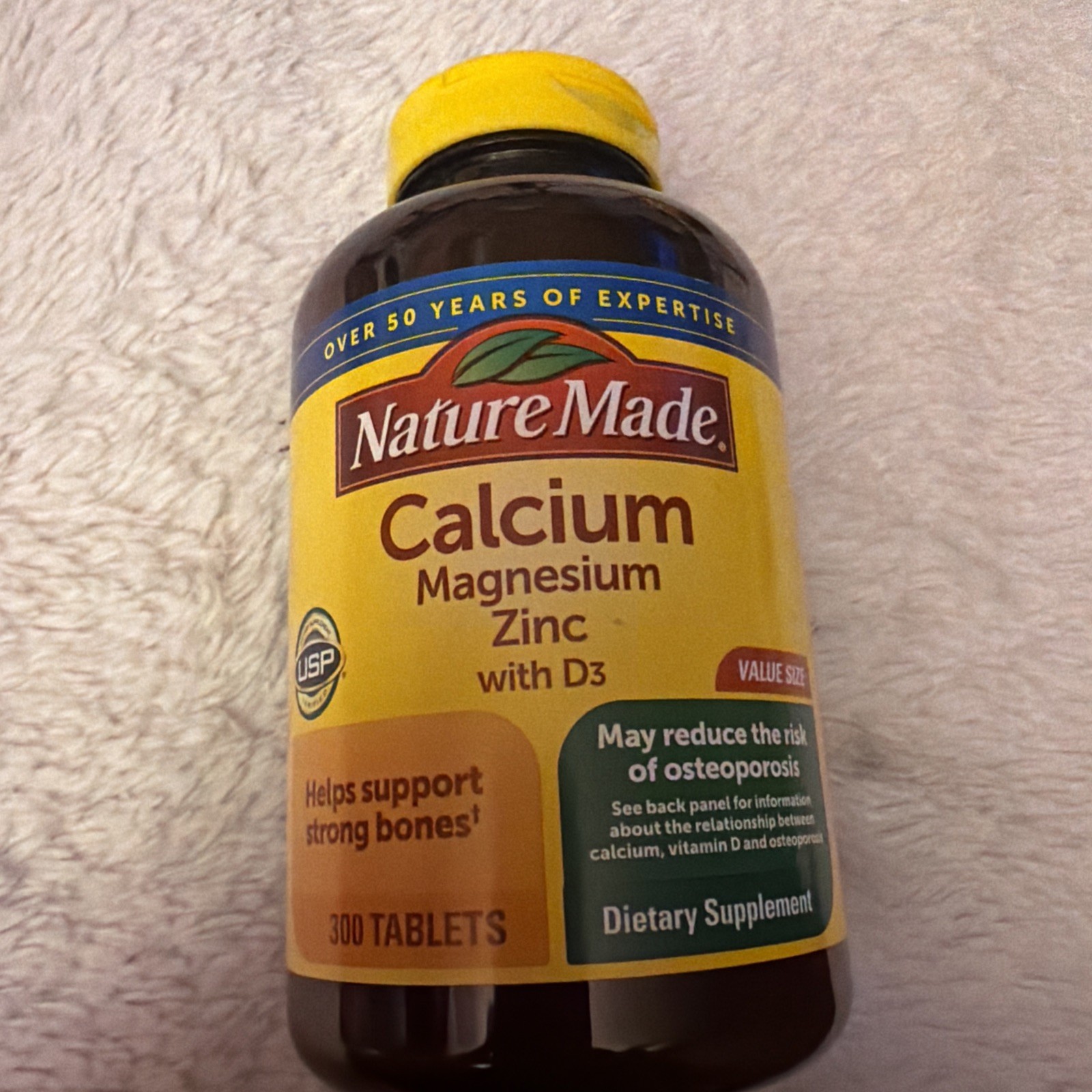 Nature Made Calcium with Magnesium & Zinc with D3 Exp 06/2028 300 Tablets