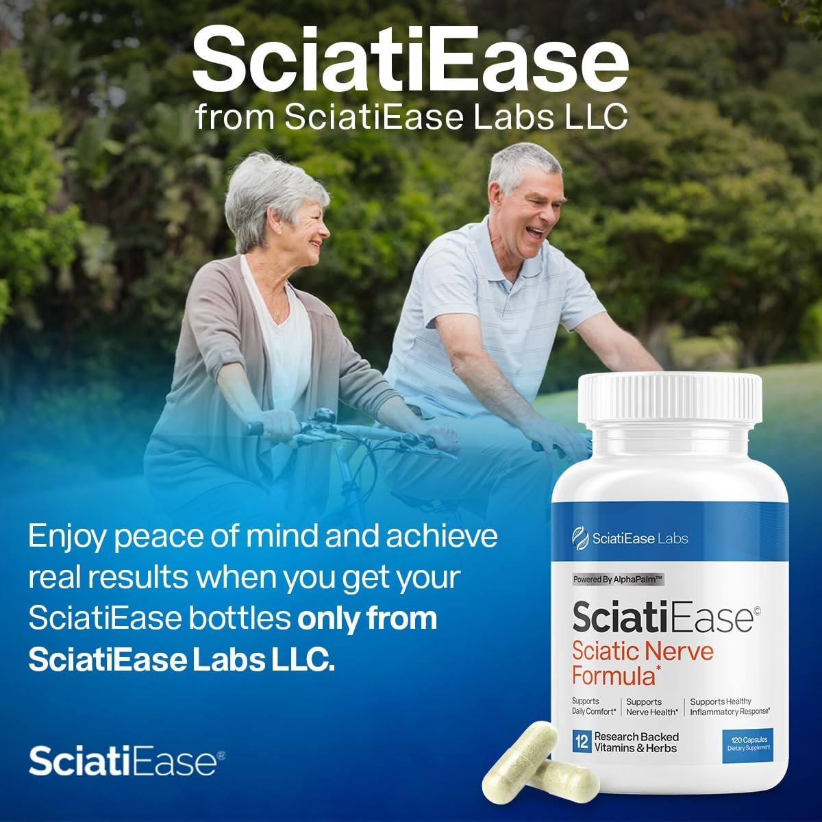 SciatiEase Labs Sciati Ease Sciatic Nerve Formula 300mg – 120 Capsules