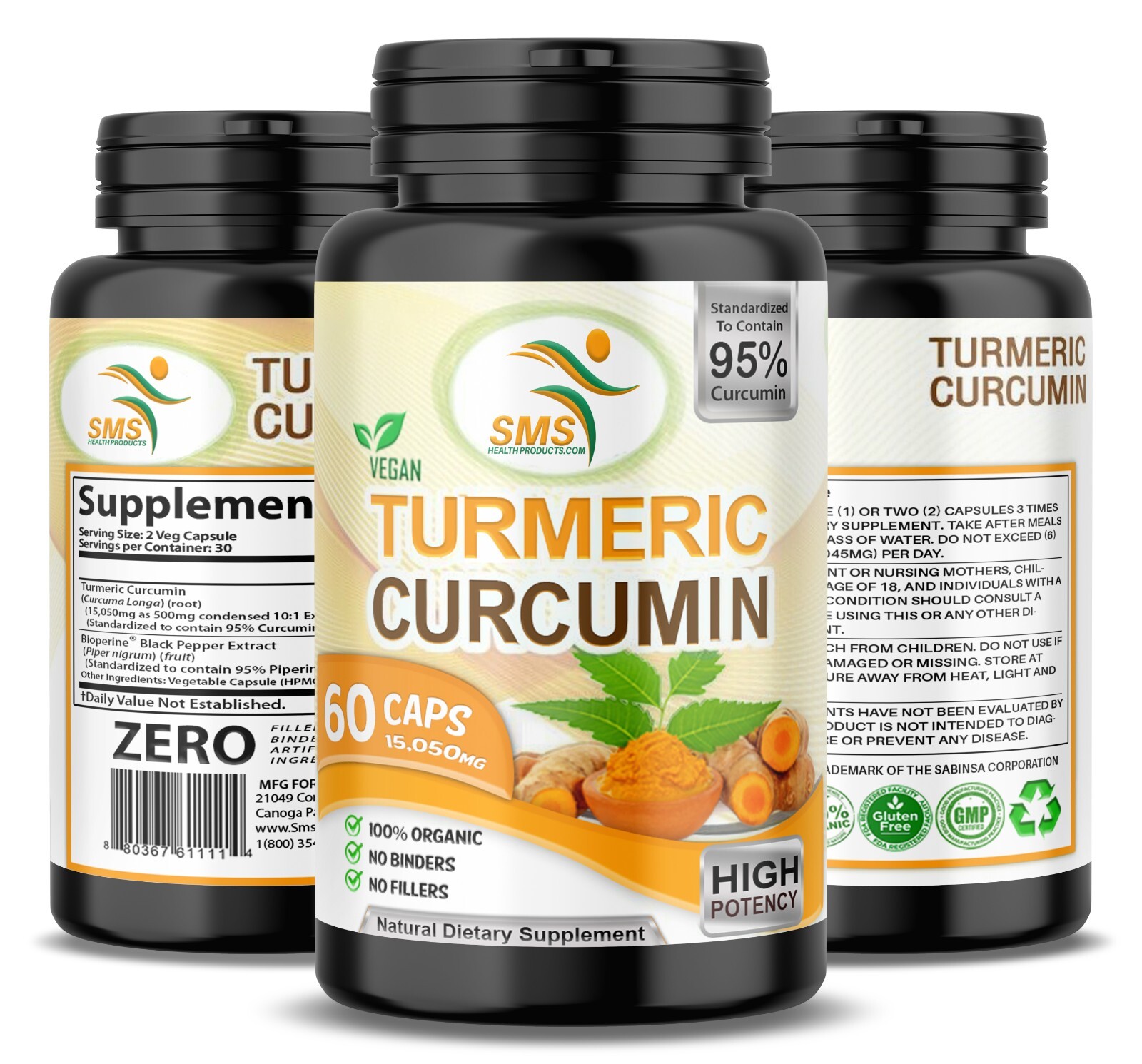 TUMERIC 3000 Mg DAILY TURMERIC MAX Potency CURCUMIN 95% PILLS With Black Pepper
