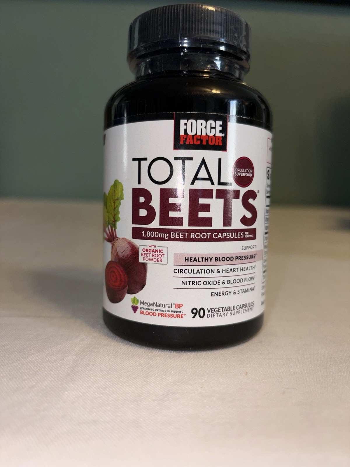 Force Factor total beets 90 Capsules Supports Healthy Blood Pressure Exp 04/29