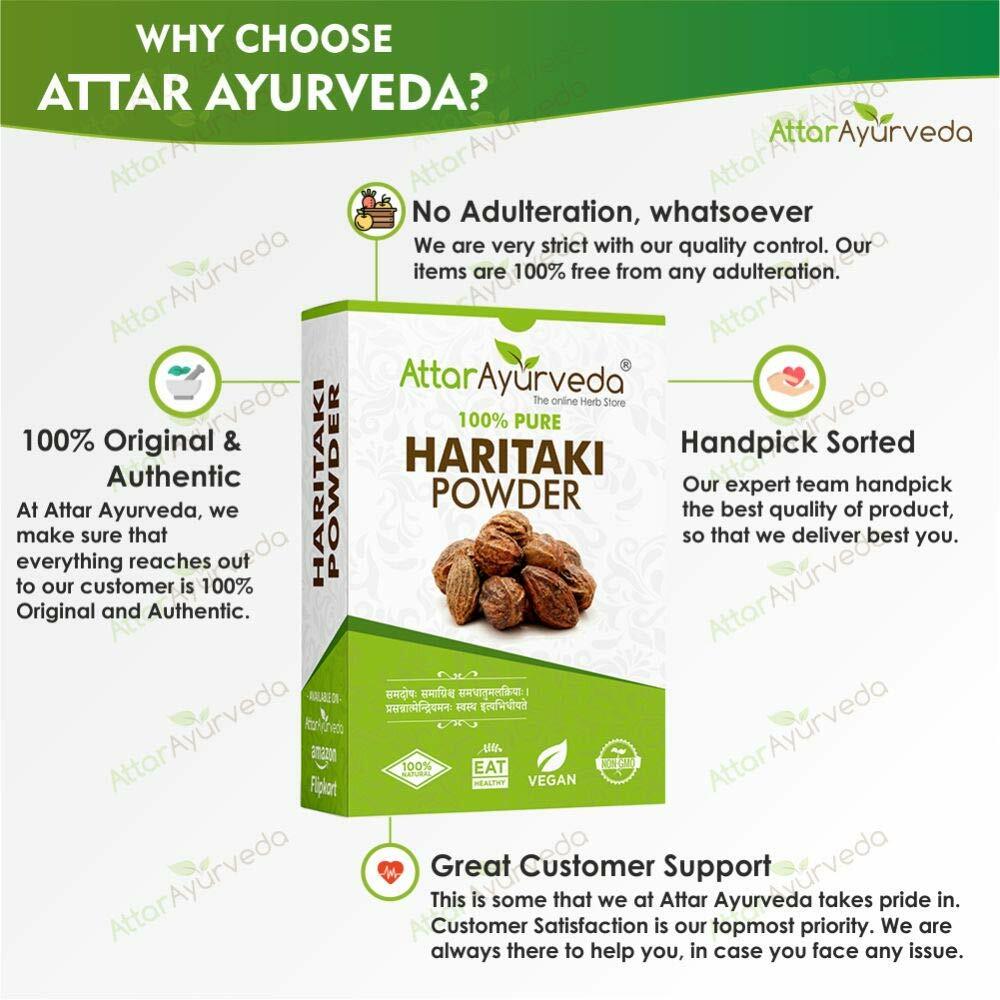 Attar Ayurveda Pure Haritaki Powder For Terminalia Chebula 100Gm_