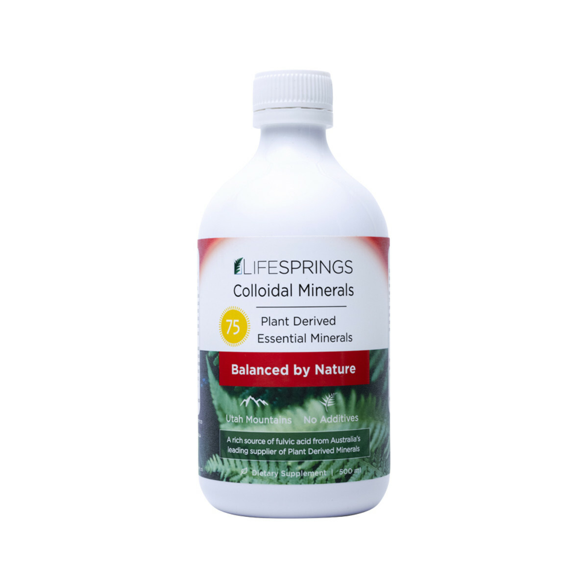 New LifeSprings Colloidal Minerals 75 500ml Pure Plant Derived Life Springs