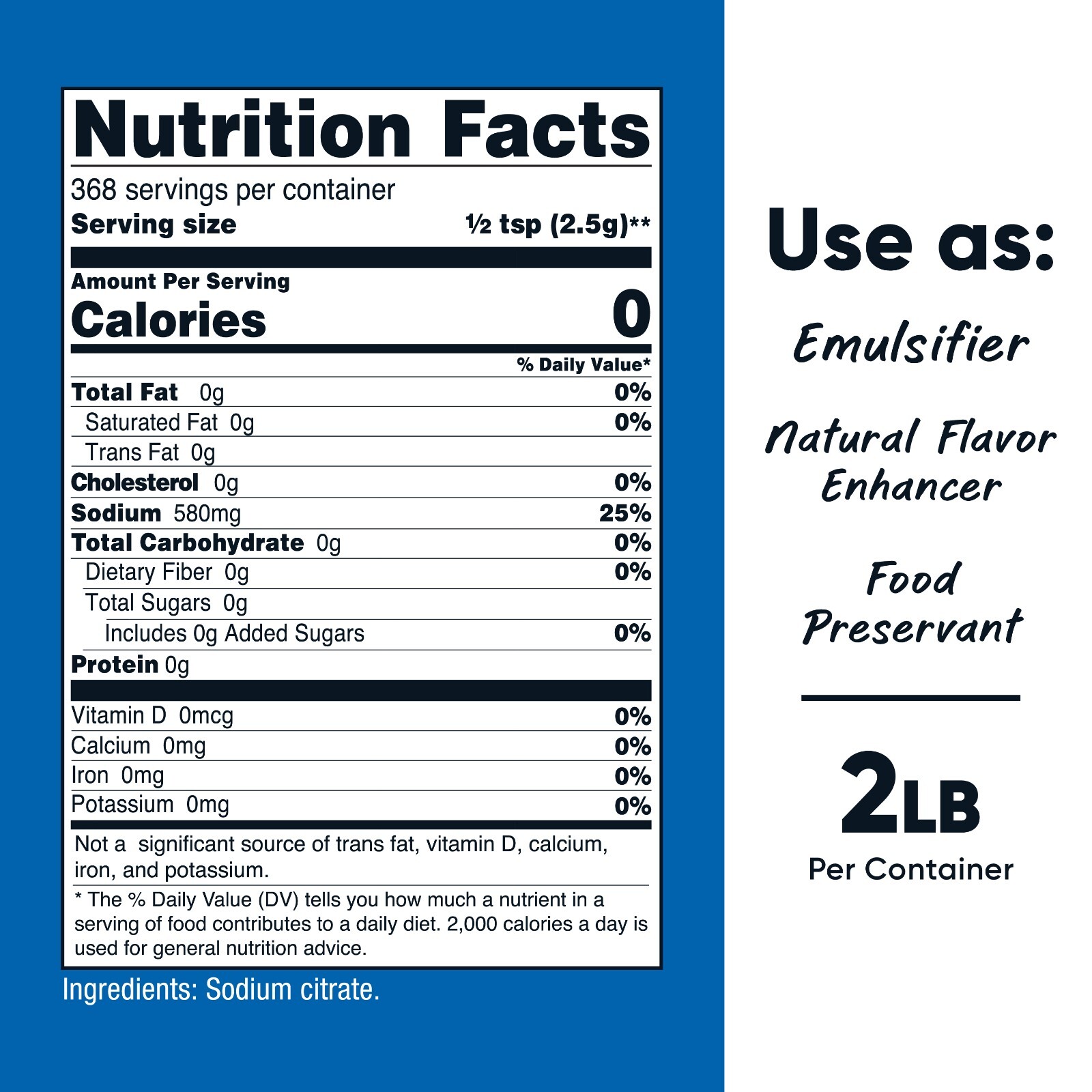 Nutricost Sodium Citrate Powder 2LB (32oz) – Food Grade, Non-GMO