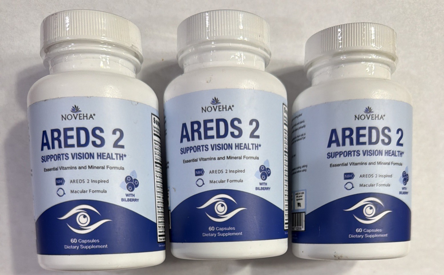 Lot 3 Noveha Areds 2 Supports Vision Health Exp 4/27 60×3 (180) Capsules