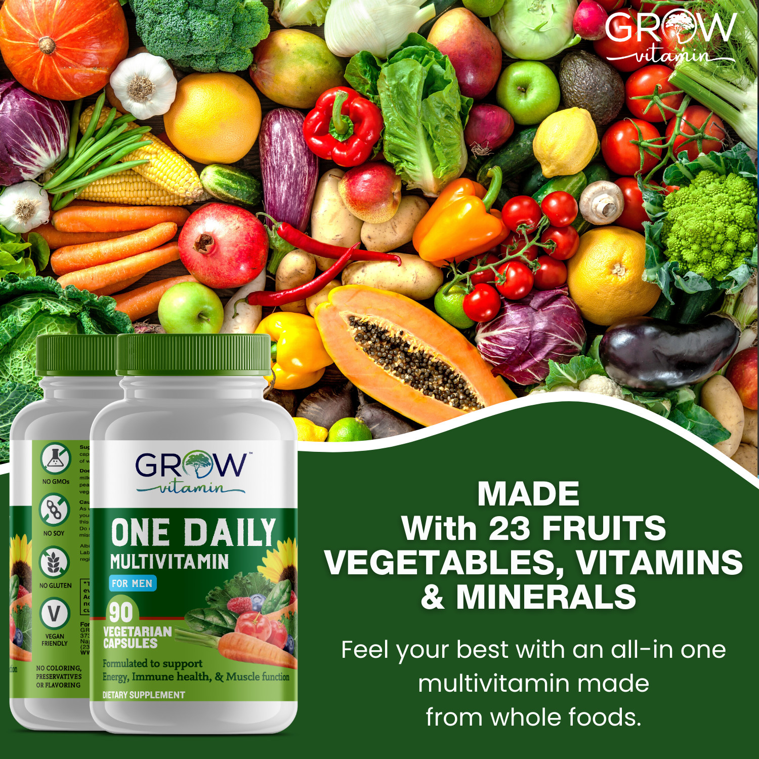 One A Day Men’s Health Formula Organic Multivitamin, Easy to swallow 90 Capsules