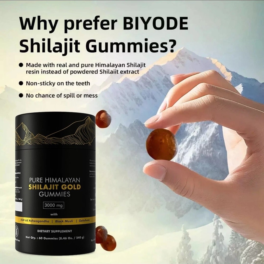 3X Shilajit Himalayan Natural Gold Gummies 3000mg With Ashwagandha Gokshura