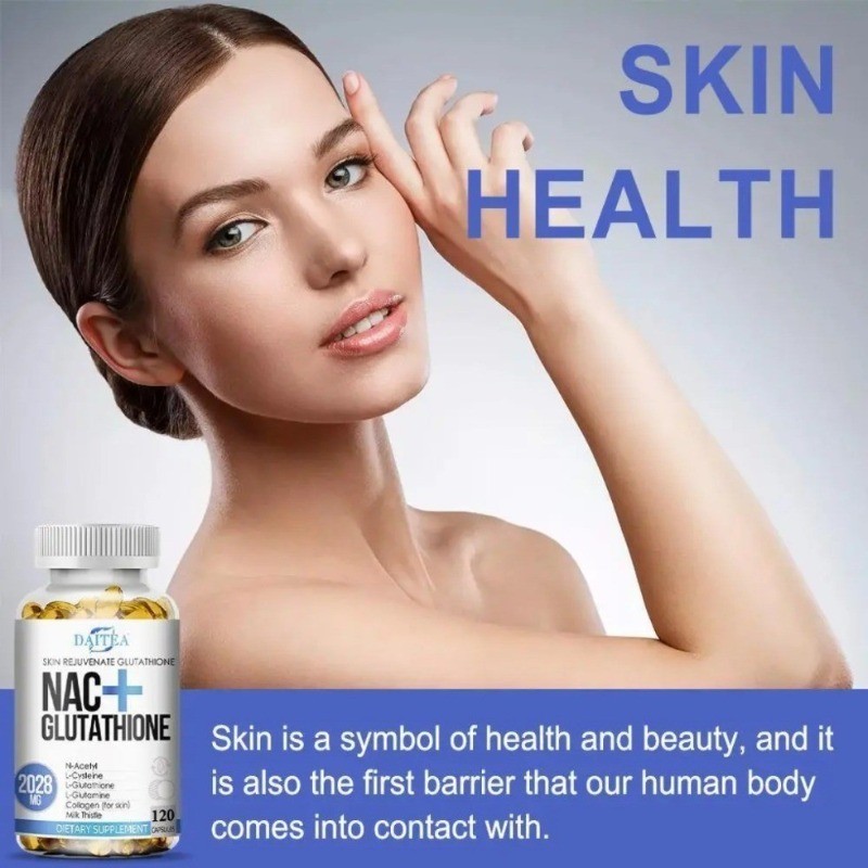 Daitea NAC + Glutathione 120 Caps Liver Skin Health Support – 1/2/3 Bottles