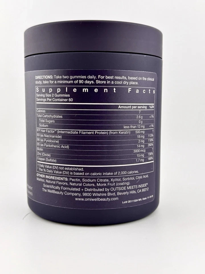 Omi – Peptide Gummies, Hair Nutrition Strength & Reduce Hair Loss 120 Gummies