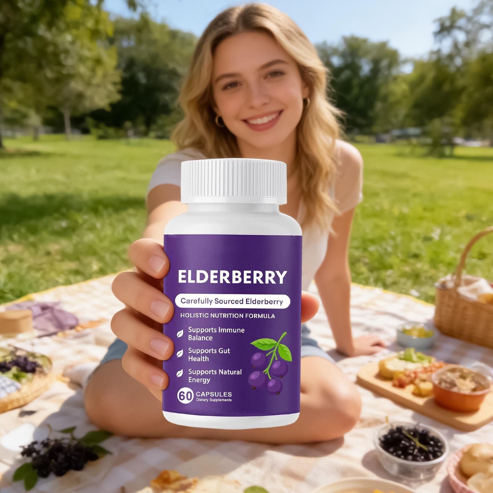 Support Elderberry Gut Elvera Complex – Organic Black Elderberry Soft Capsules