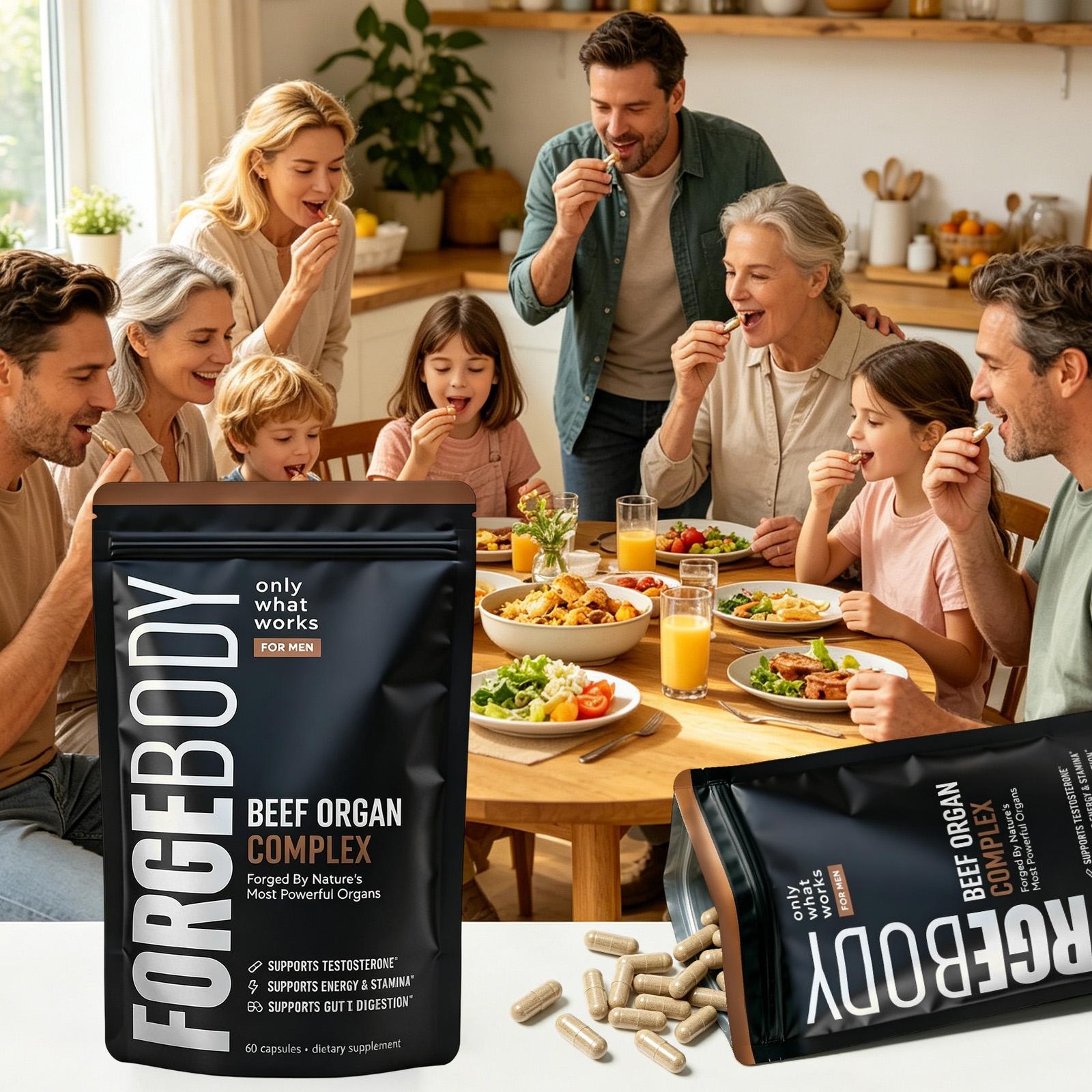 FORGEBODY® Beef Organ Complex 60 Capsules – Grass Fed Beef Organ Supplement