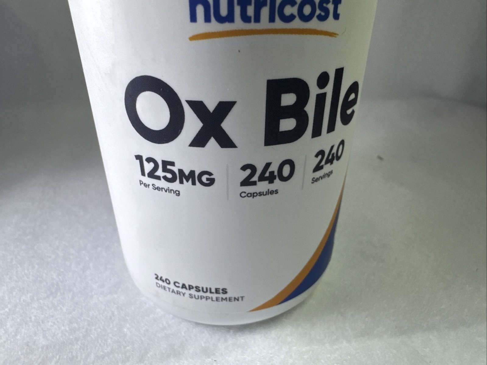 Ox Bile Capsules 240 Count 125 Mg by Nutricost Exp. 01/2028