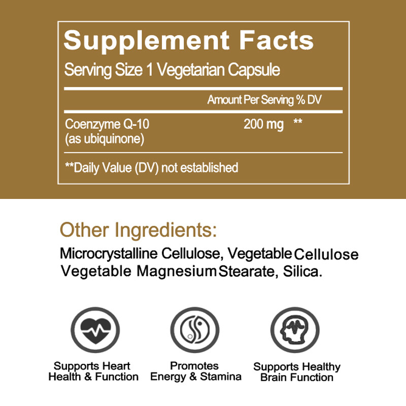 COQ 10 Coenzyme Q10 120 Softgels Antioxidant Heart Support Gluten-Free & Non-GMO