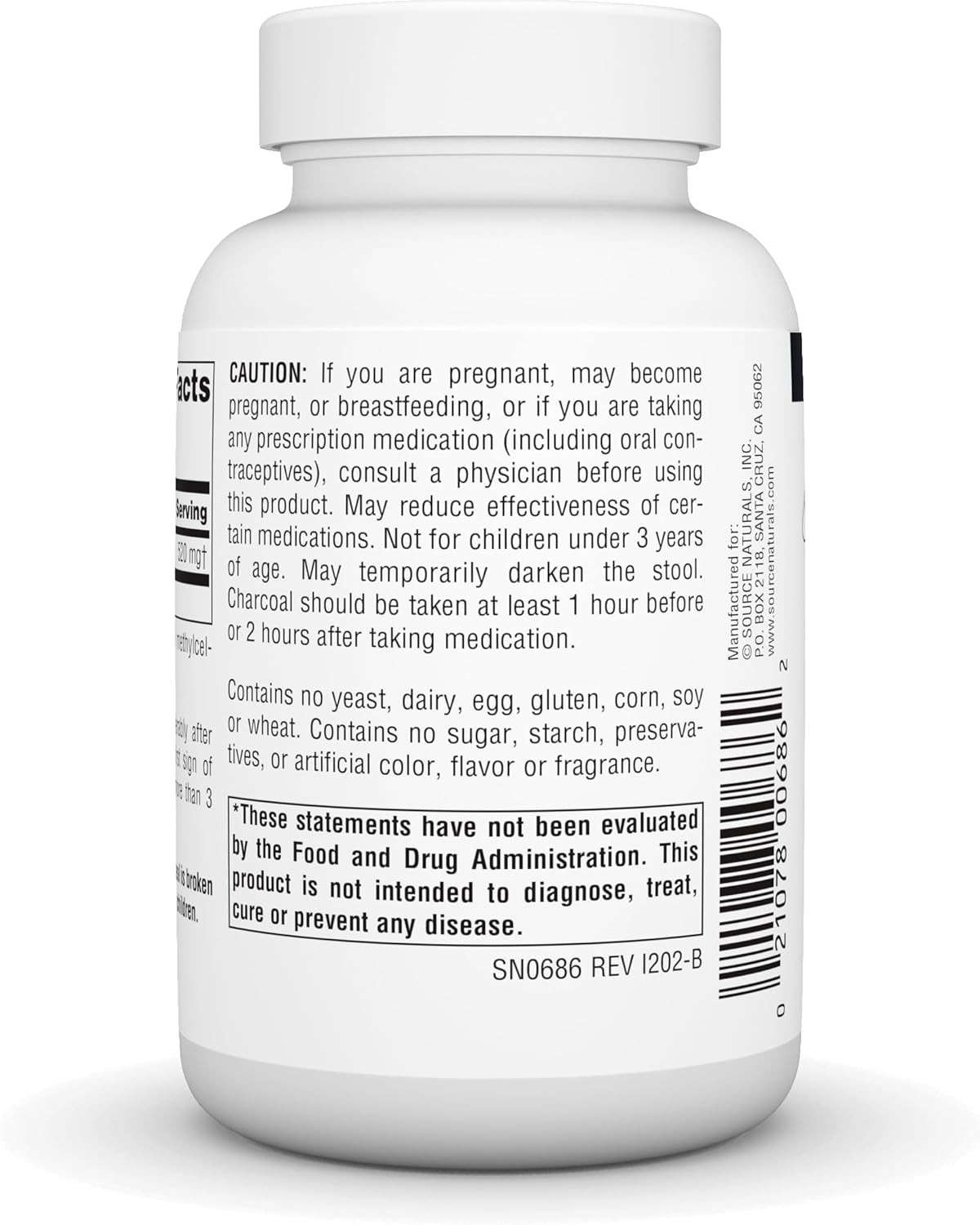 Charcoal – 100% Pure Activated, Digestive Aid – 100 Capsules