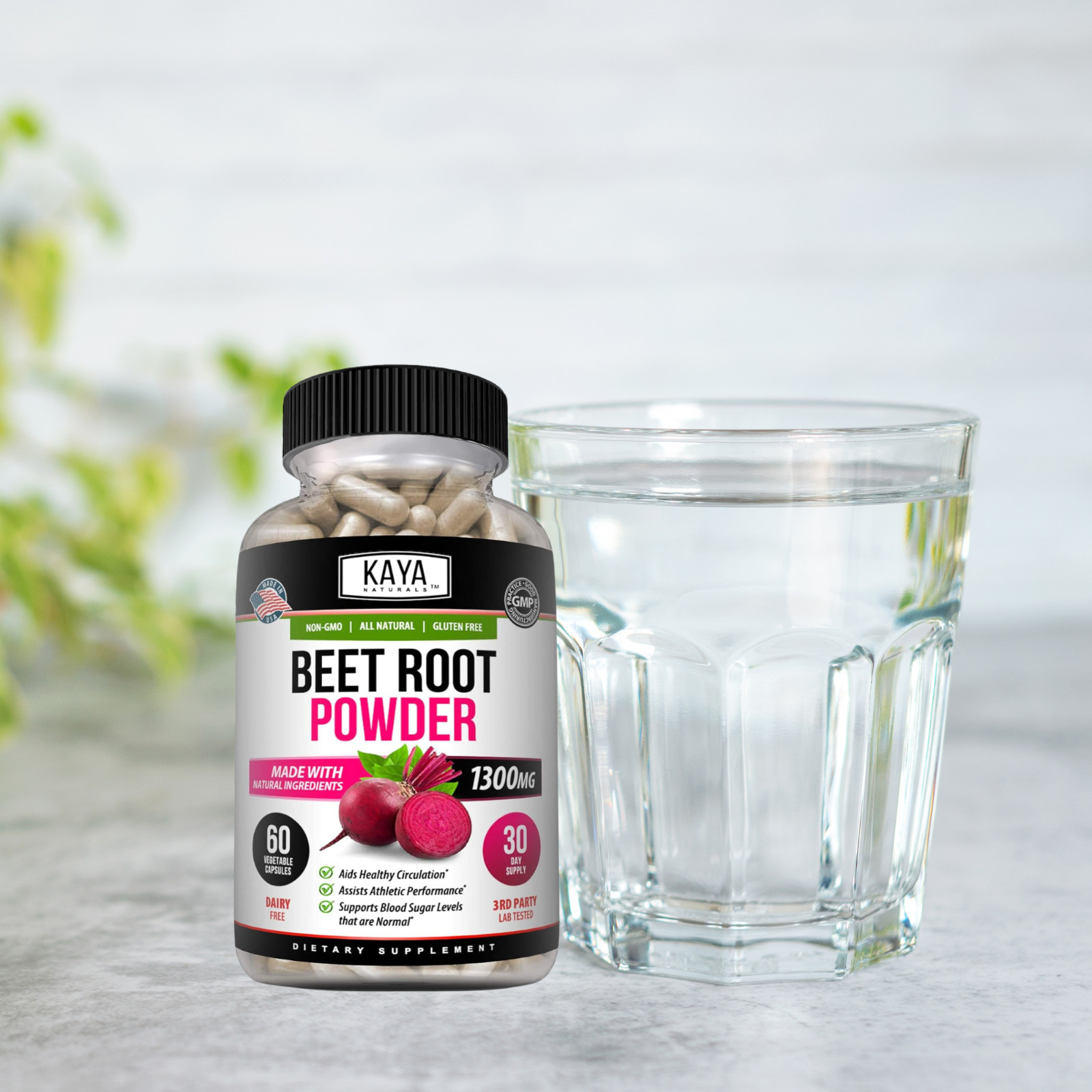 Organic Beet Root Powder 1300mg Capsules Nitric Oxide Booster Superfood Beetroot