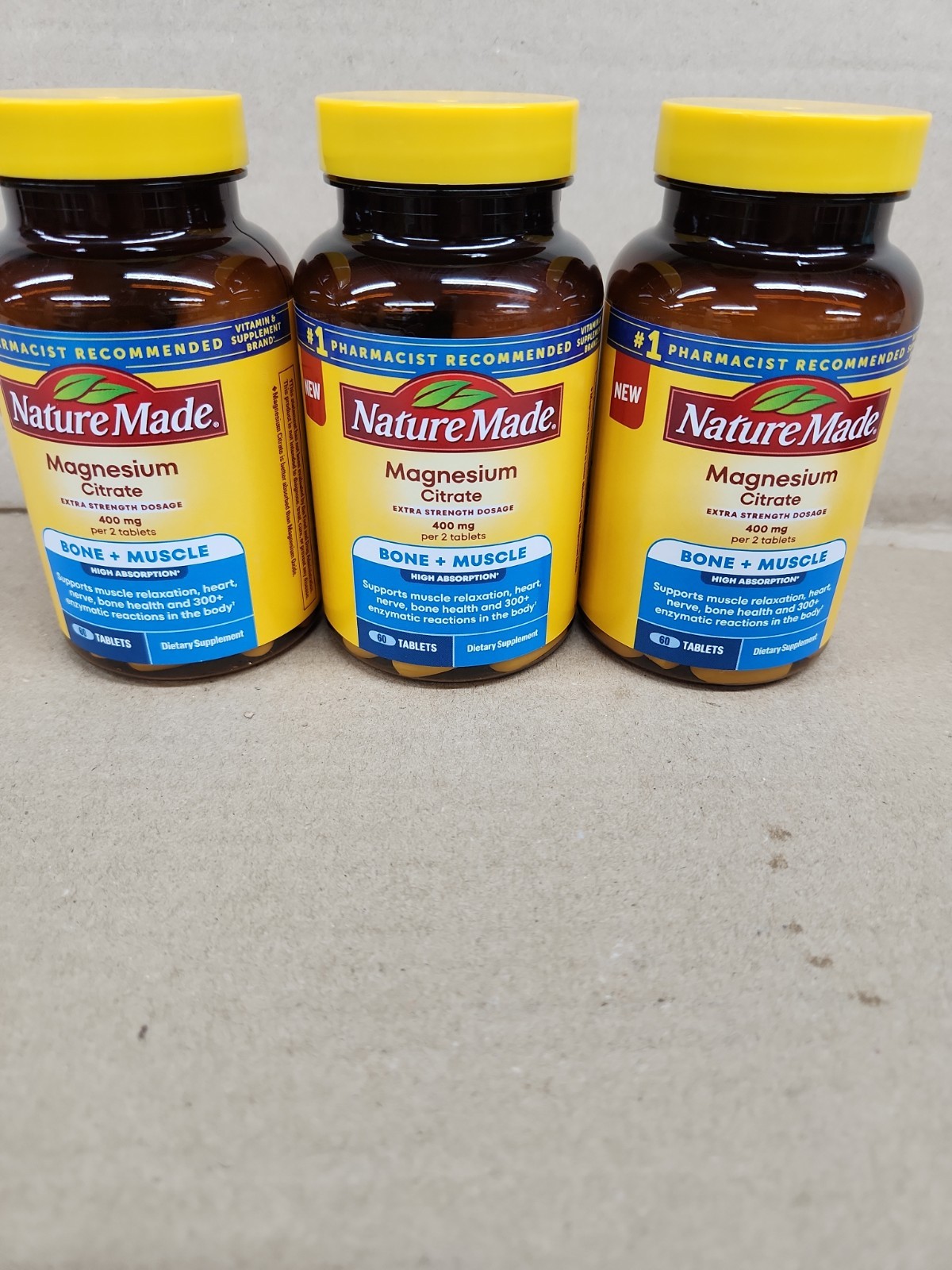 Magnesium Citrate 400mg 60 Tablets X 3 Exp 12/2027