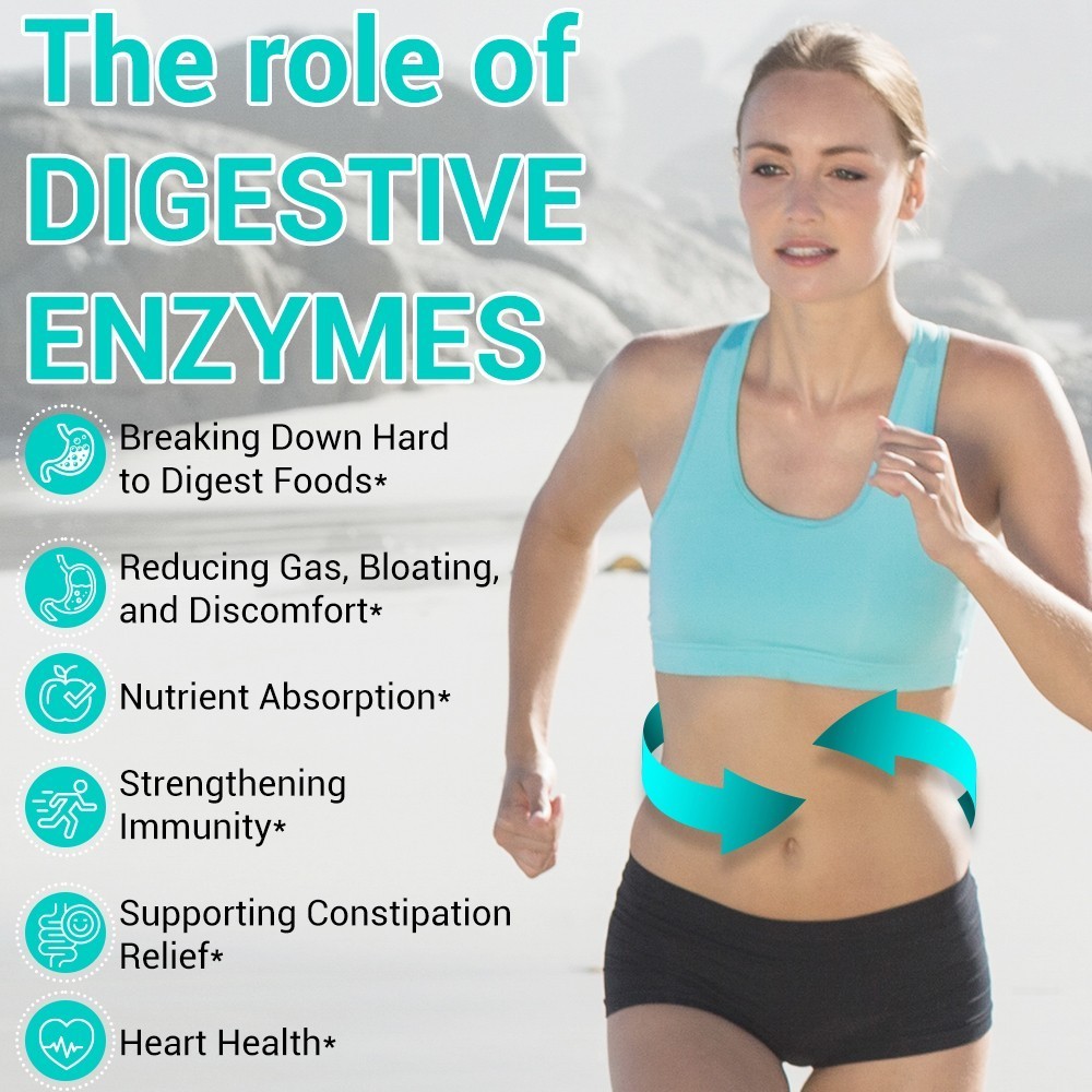 Digestive Enzymes Prebiotic & Probiotics Gas, Constipation & Bloating Relief 120