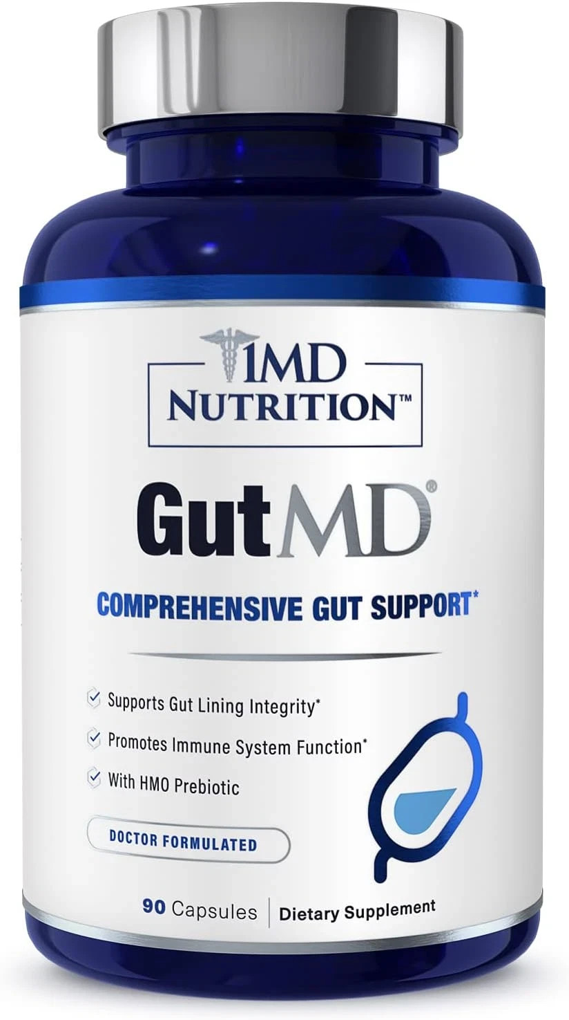 1MD Nutrition GutMD – L-Glutamine Capsules w/Prebiotic for Gut Health – L Glutam