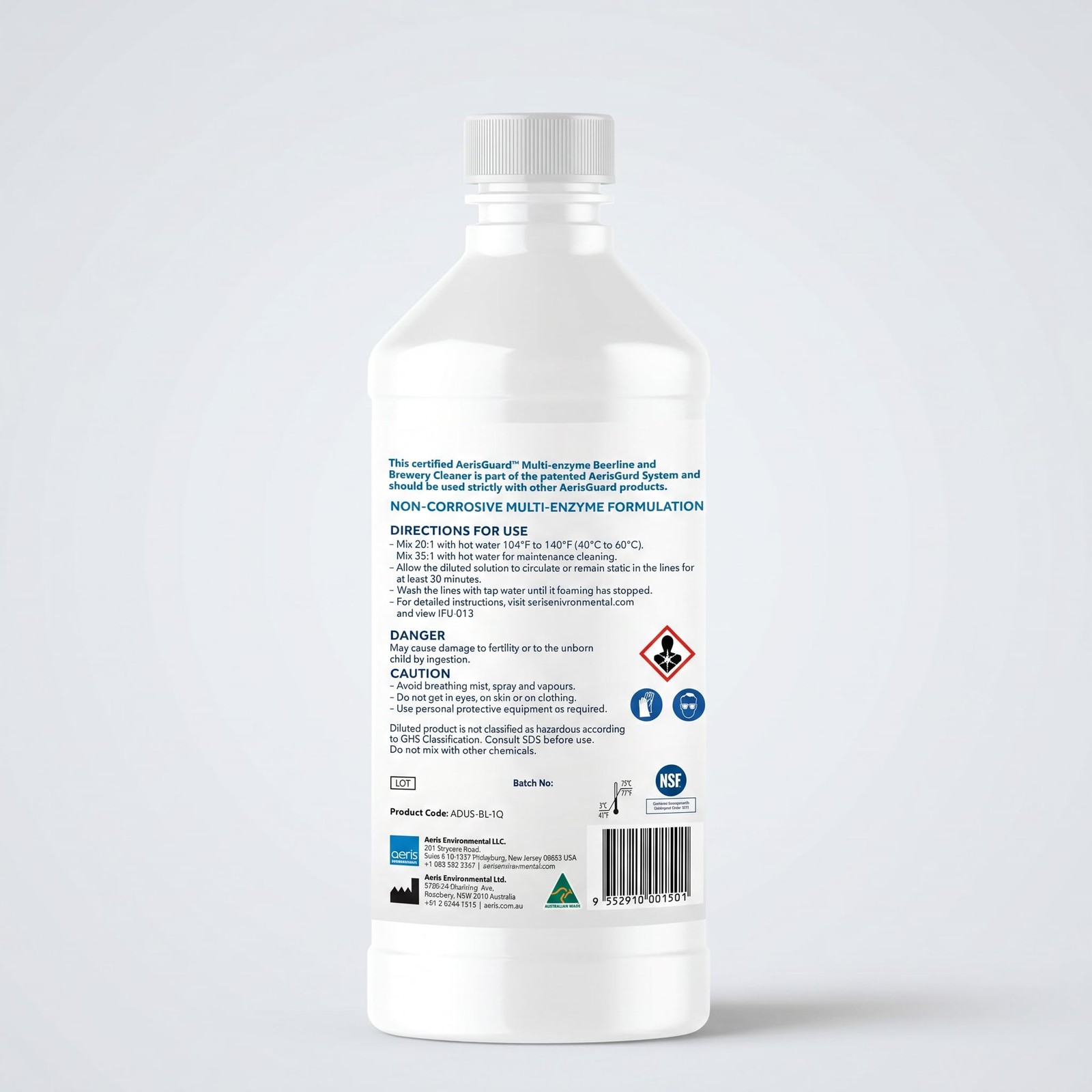 Aerisguard Multi-Enzyme Beer Line Cleaner Non-Corrosive Enzymatic Kegerator