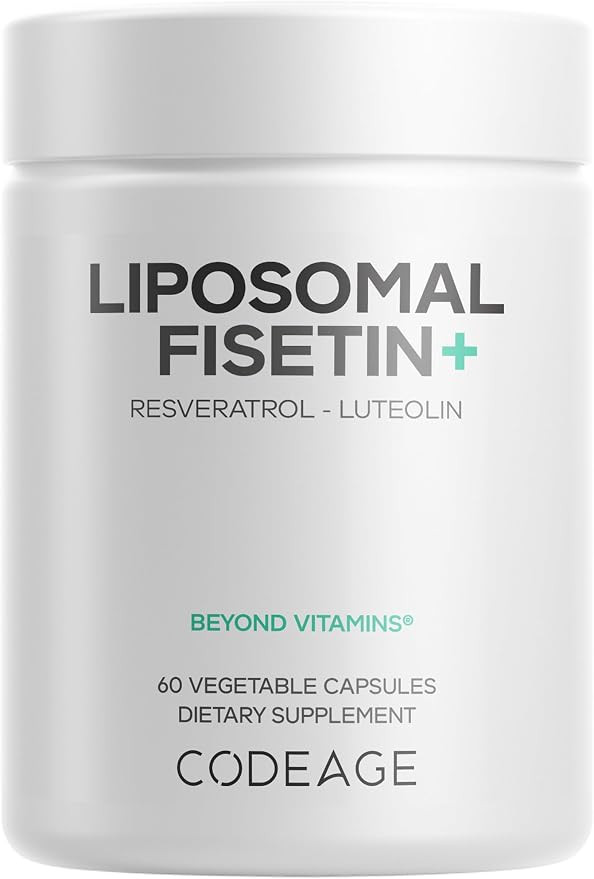 Codeage Liposomal Fisetin Supplement – Fisetin 500 mg, 60 Capsules Exp 12/2028