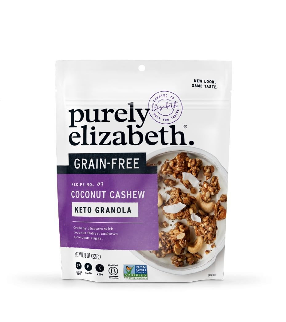 Purely Elizabeth, Coconut Cashew, Keto Granola, 8 Ounce (Pack of 1), Natural