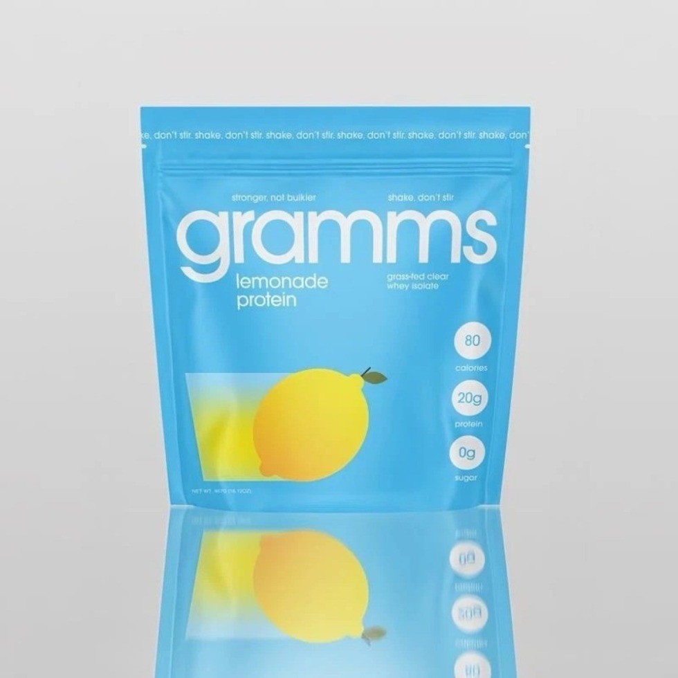 Gramms Lemonade Clear Whey Isolate, 20g Protein, 0 Sugar Grass-Fed Powder（457g）
