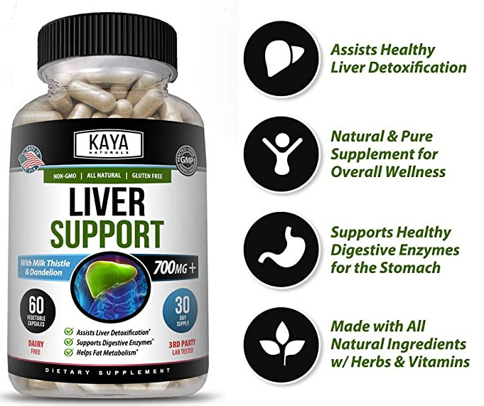 Liver Support, Cleanse, Detox & Repair Formula 22 Herbs Including Milk Thistle