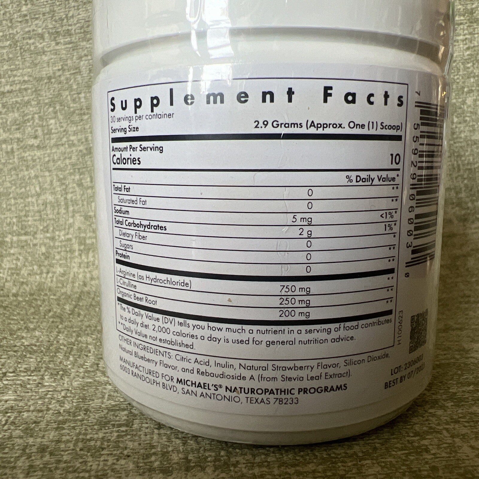 Arginine Citrulline Powder Supplement. MH Michael’s Health 3.1oz 07/2025 SEALED