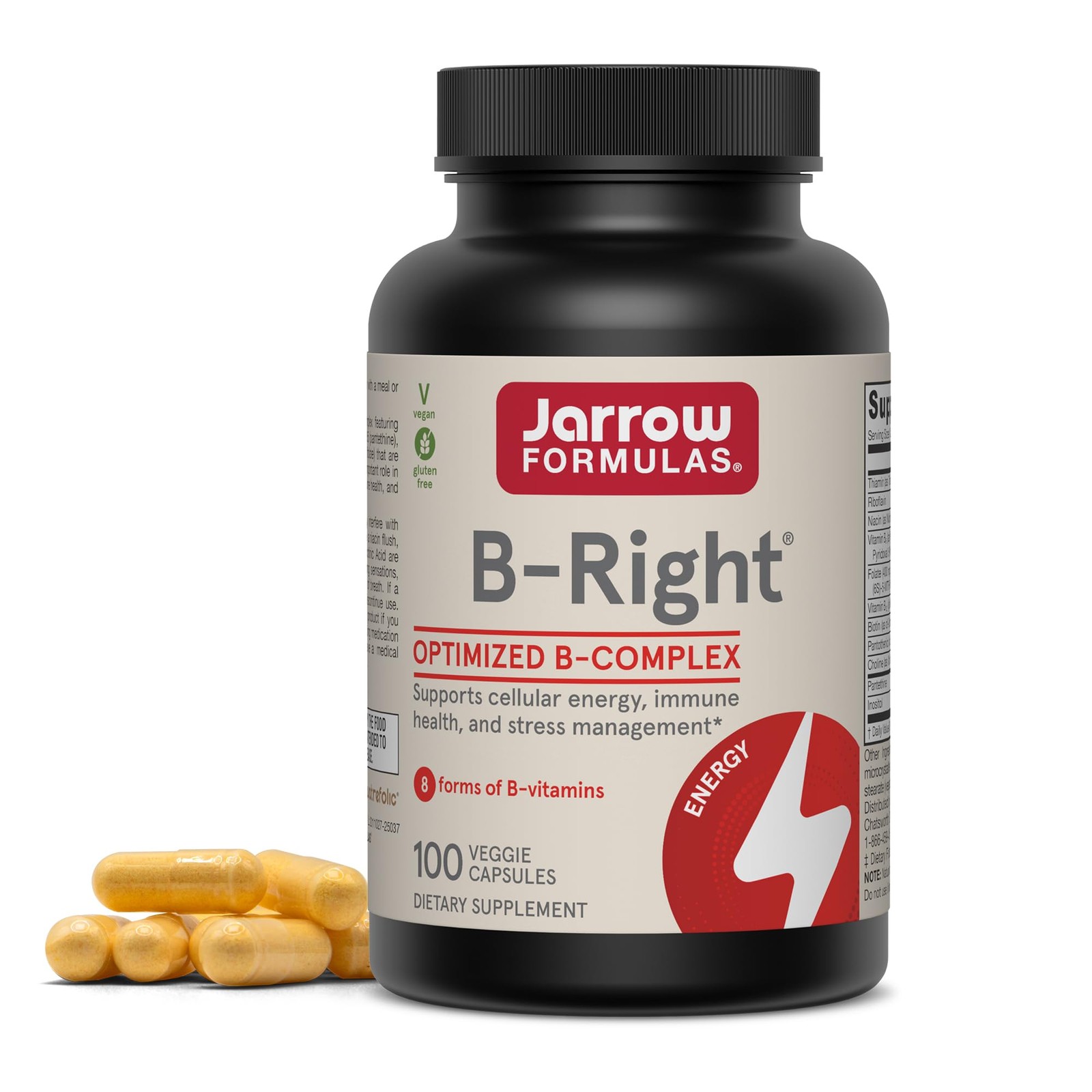 Jarrow Formulas B-Right Vitamin B Complex – 100 100 Count (Pack of 1), White