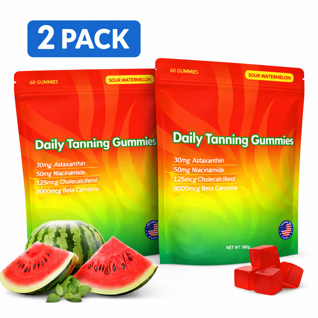 2 Pack Daily Tanning Gummies Supplement – 60 Gummies 30-Day Supply